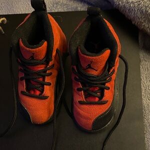 Jordan Kids Red and Black Sneakers